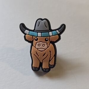 Brown Fluffy Cow Pin
